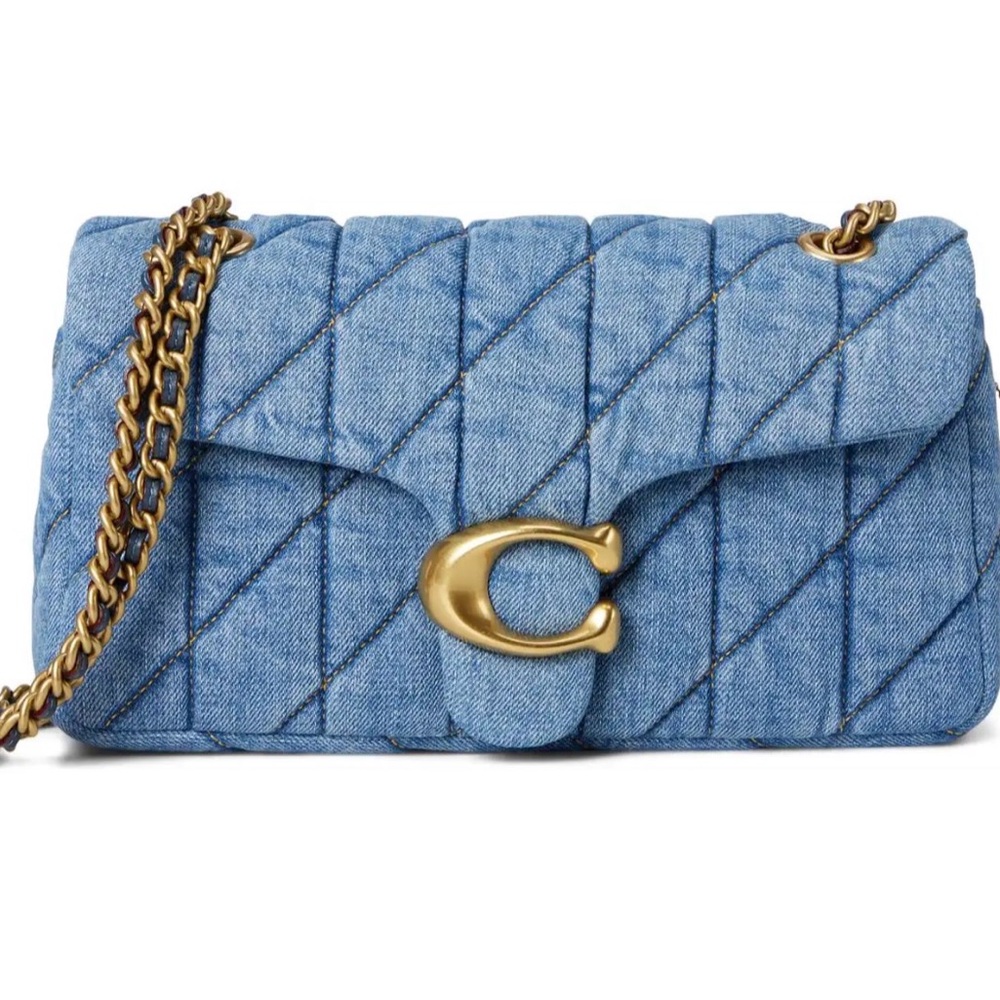 Coach Quilted Blue Denim Crossbody Bag